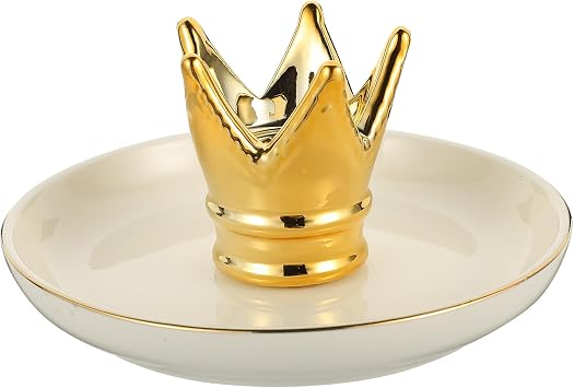 Ceramic Jewelry Tray Crown Ring Dish Jewelry Storage Plate for Home Desktop Organization