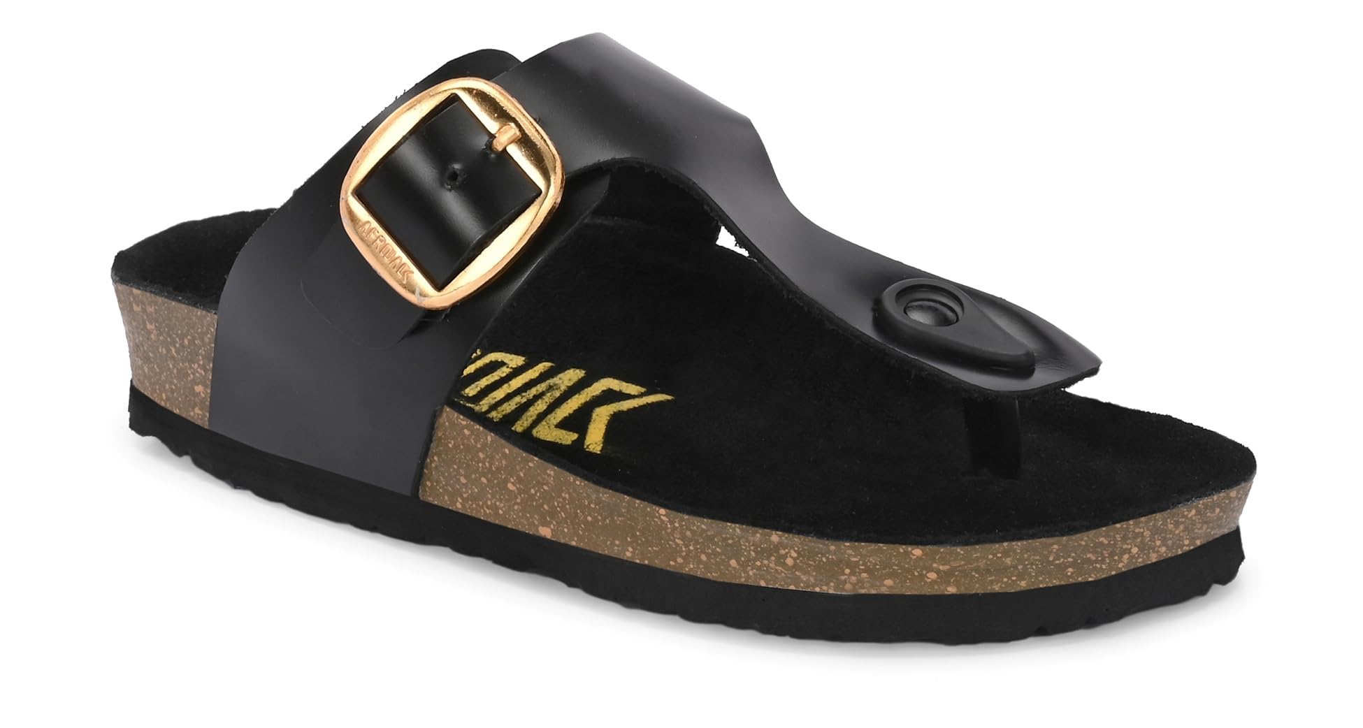 AFROJACK Orginal Leather Sandals | Casual Sliders For Womens Stylish, Outdoor & Fashion Forward, Comfortable Cork Sandals for Women With Natural Cork and EVA Sole (sw420) (Black, UK Footwear Size System, Adult, Women, Numeric, Medium, 8) (B0DB1NFS5L) Amazon Price History, Amazon Price Tracker