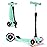 BELEEV Scooter for Kids Ages 3-12,3 Wheel Scooter for Toddler Girls Boys, Light-Up Wheels,5 Adjustable Height,Lean to Steer,Extra-Wide Deck, Three Wheel Kick Scooter for Children (Green)