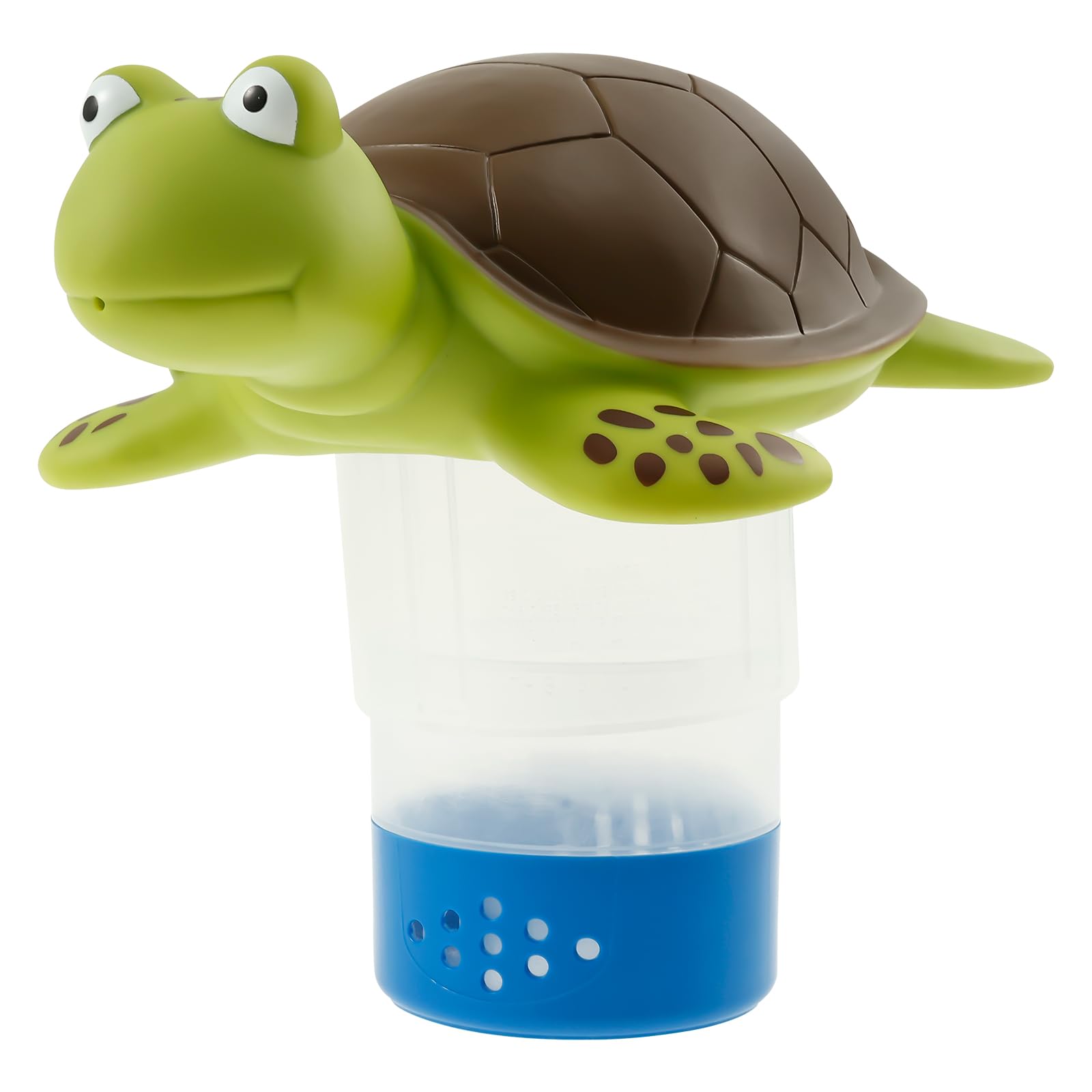 Pool Chlorine Floater for Swimming Pools Floating Chemical Dispenser for Hot Tubs, Large Capacity Chlorine Tablet Floating Dispenser with Cute Turtle Decoration Hot Tubs Cleaner Pool Chemical Starter