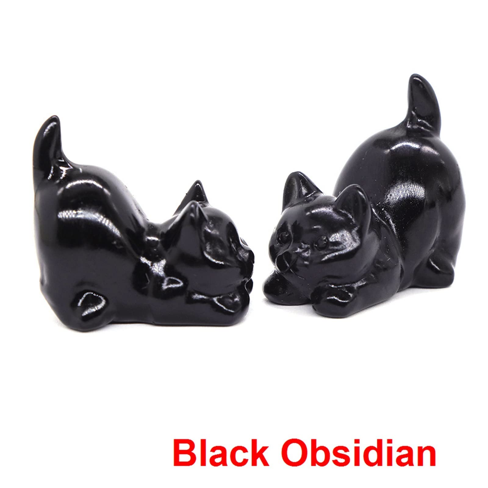 Figura de Mini gato de 30mm, estatua de Animal de cristal tallada en piedra Natural, adornos artesanales de piedras preciosas, decoración de la habitación del hogar, 1 ud. decoración de la habitación