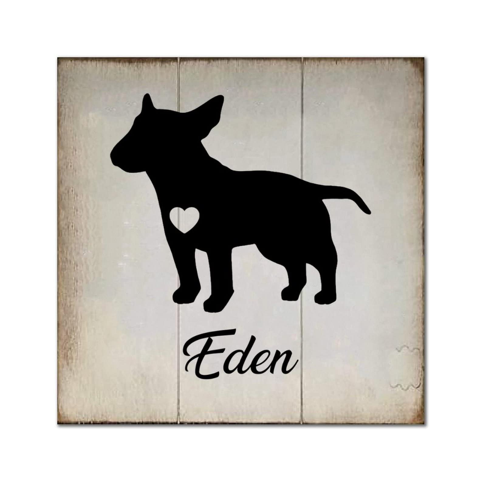 Plaque en bois personnalisé Shar Pei en cœur, artisanat durable