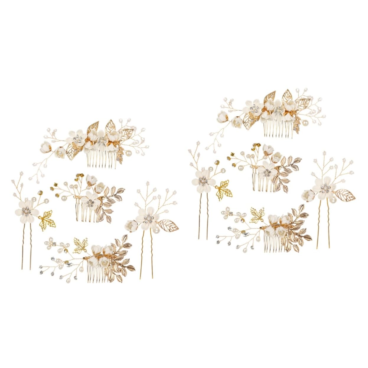 FRCOLOR 10stücke Teiliges Set Handgemachter Perlen Haarschmuck Für Hochzeiten Elegante Haarspangen Mit Kristallen Und Blüten Für Braut Und Brautjungfern Für Festliche Anlässe