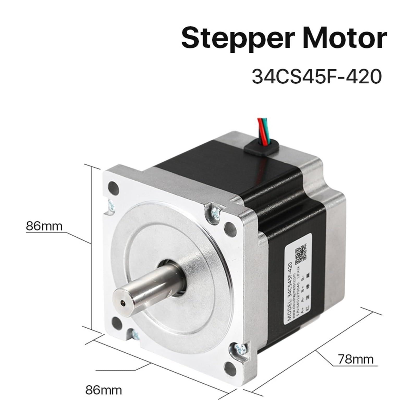 Motor paso a paso Nema 34, bifásico, 4,5 Nm, 4,2 A (34CS45F-420), 1 unidad