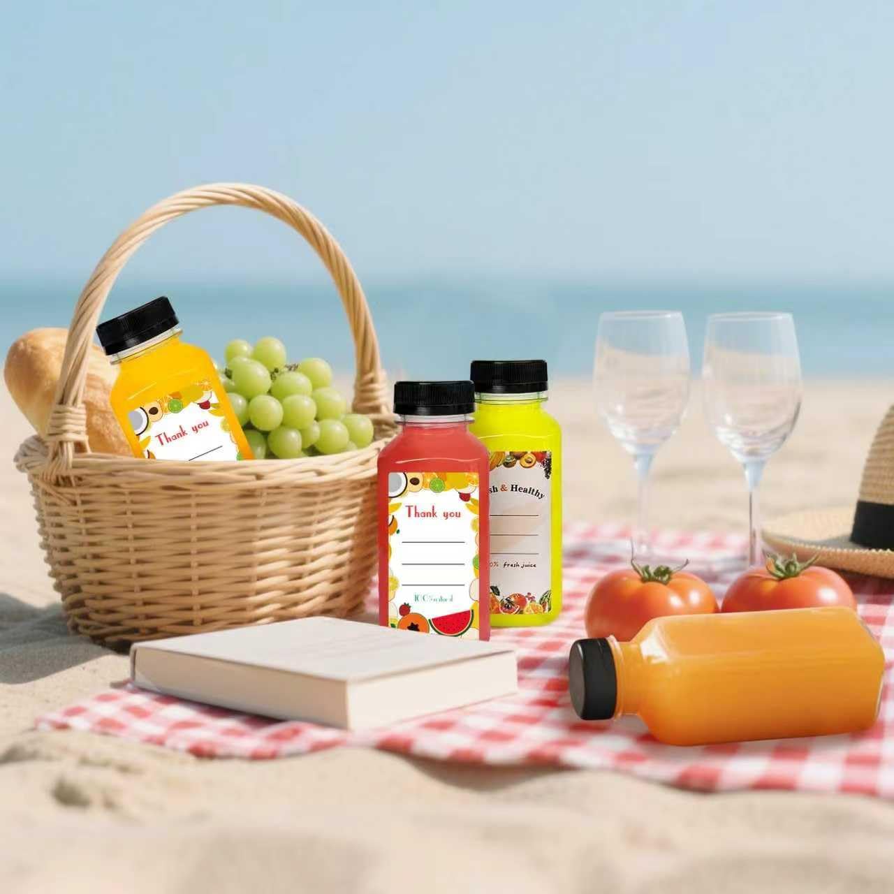 48pcs 8oz Juice bottle with caps,Plastic bottles with caps, Reusable Clear Bulk Beverage Containers for Juice, Milk and Other Beverages - Image 7