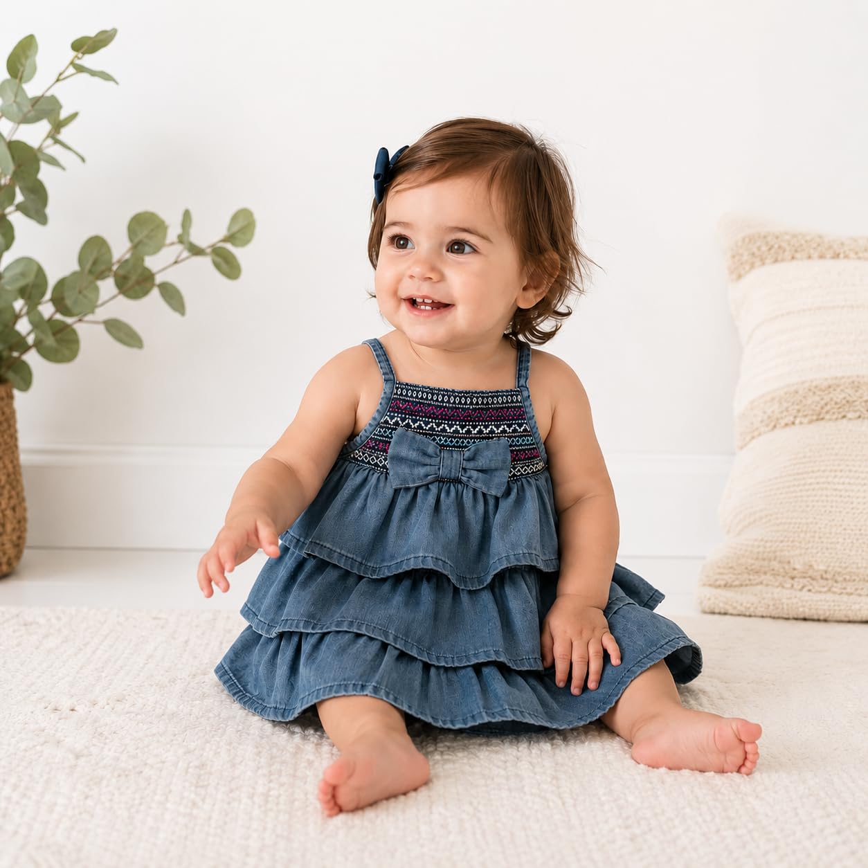 Mayoral Vestito Bambina in Cotone, Abito con Ricamo e Gonna a Balze, Stile Elegante per Primavera Estate