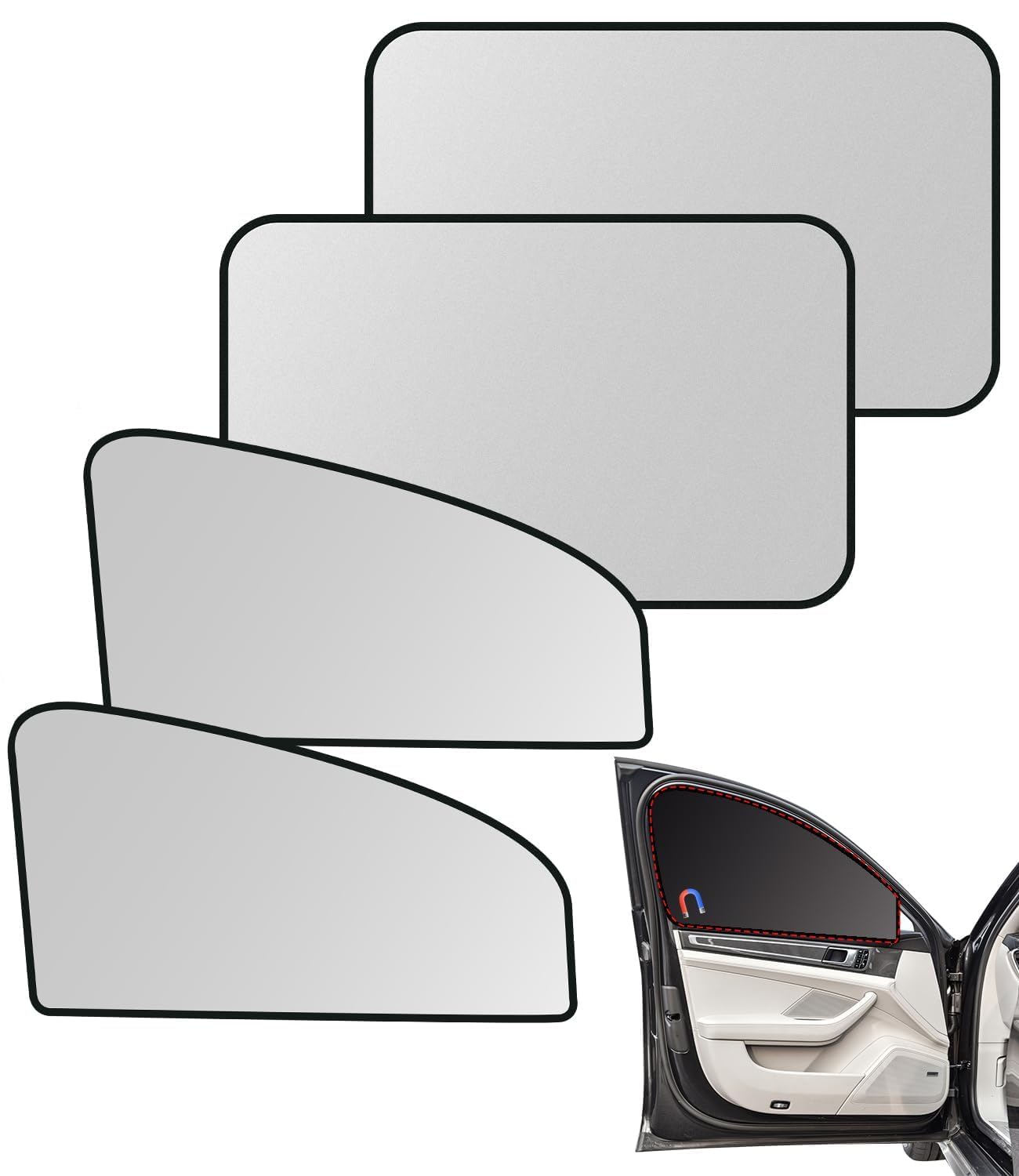 Tryagat 4 Pcs Car Shades for Window for Audi A1 allstreet (GB) 2022-2026, Car Side Window Shades Magnetic Car Sunshades Car Blackout Blinds Rear,Silver