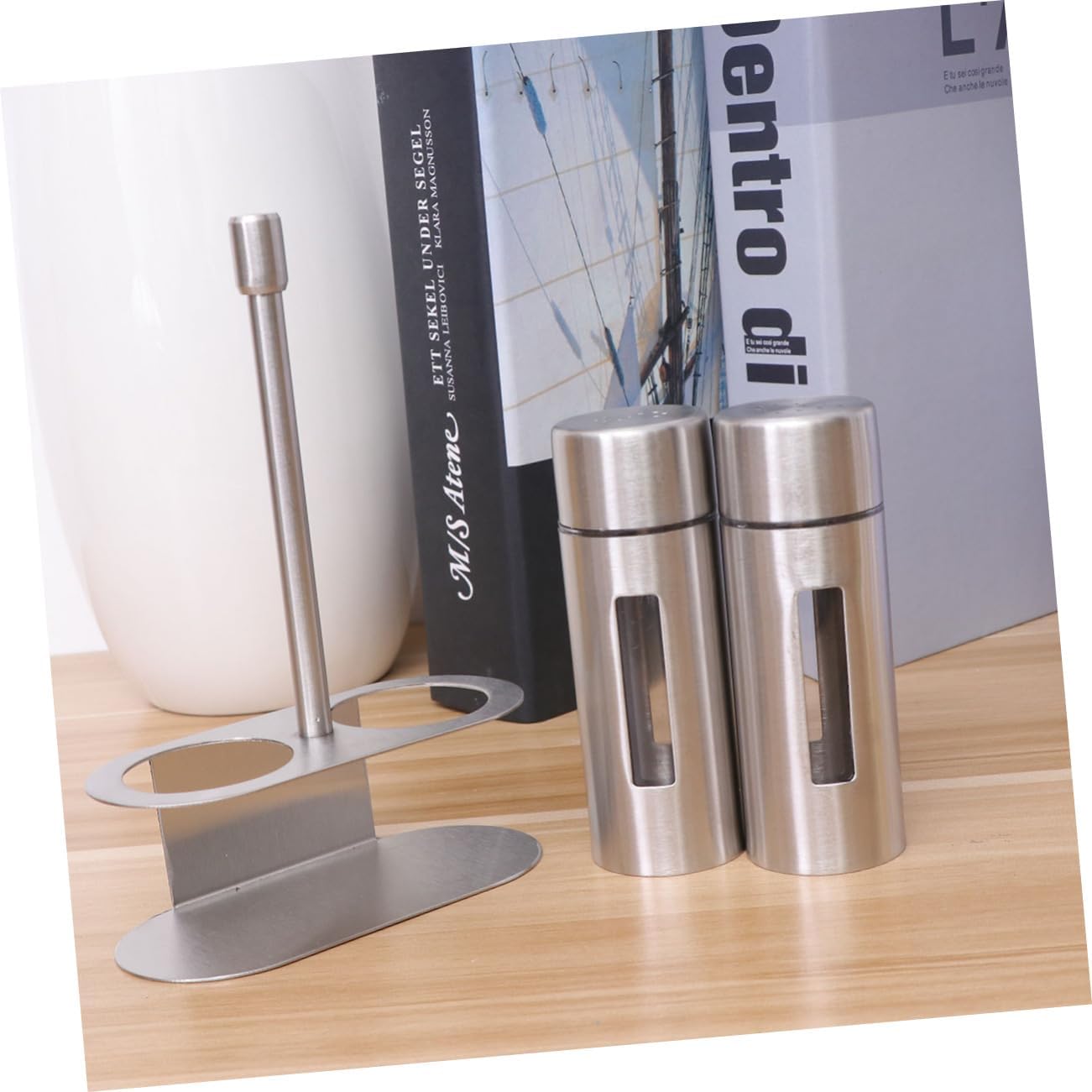 Mobestech Stainless Steel Condiment Set Spice Bottle Jar Window Jars for Seasonings Barbecue Kitchen Supplies