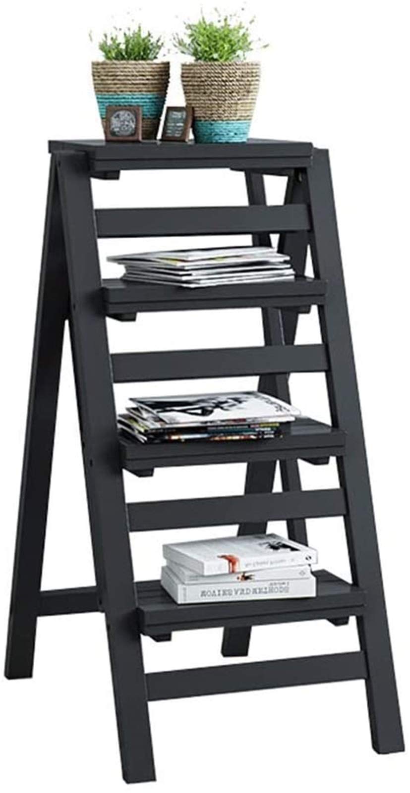Escabeau portable pour la cuisine : chaise échelle pliante bois et tabouret haut familial