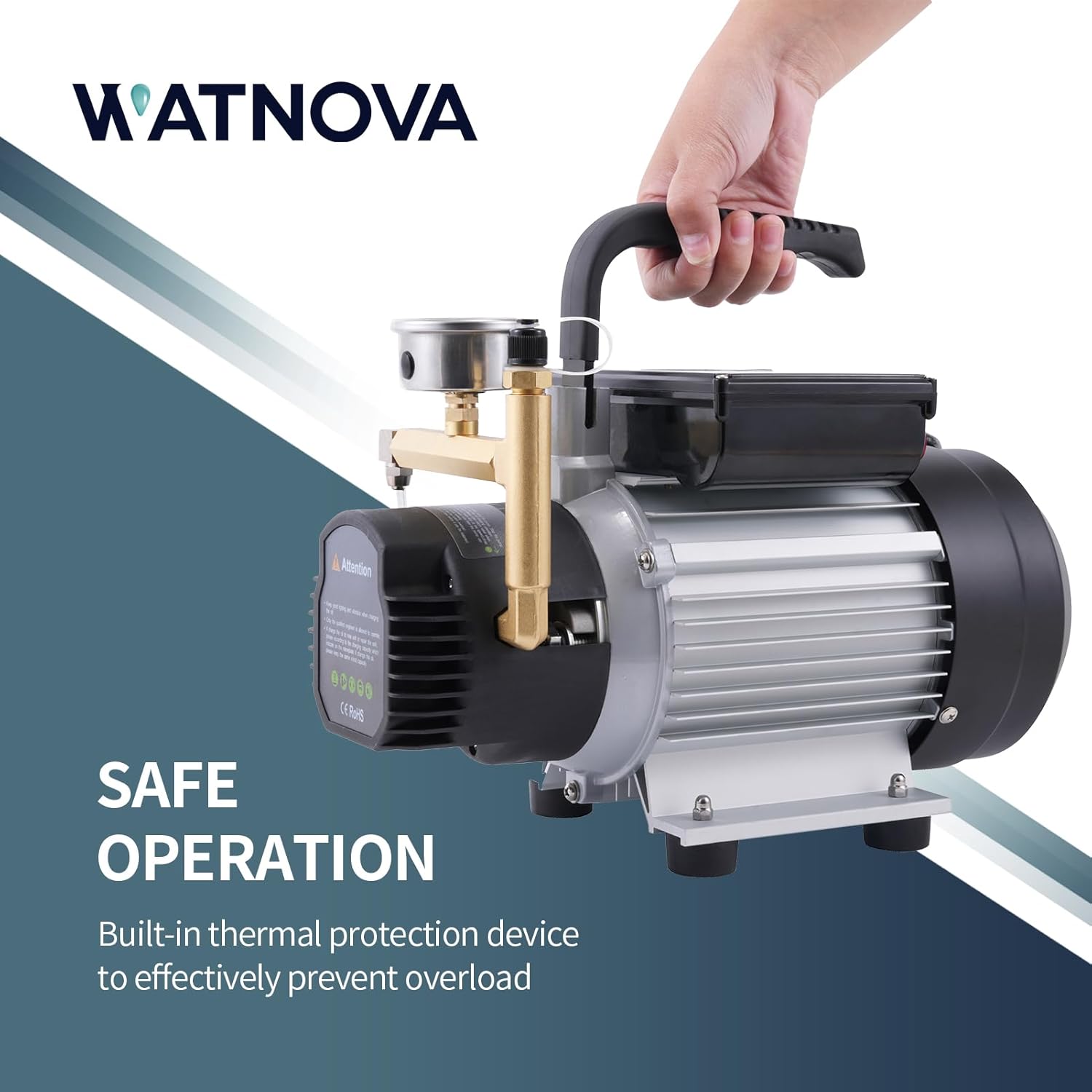 WATNOVA Electric Refrigeration HVAC Oil Pump | Exceed the Efficiency of Hand Pump | Refrigeration Oil Pump 3/4HP, 92Gallon/h, 362PSI | Top-Mount Gauge, for a Variety of Large Refrigeration Systems