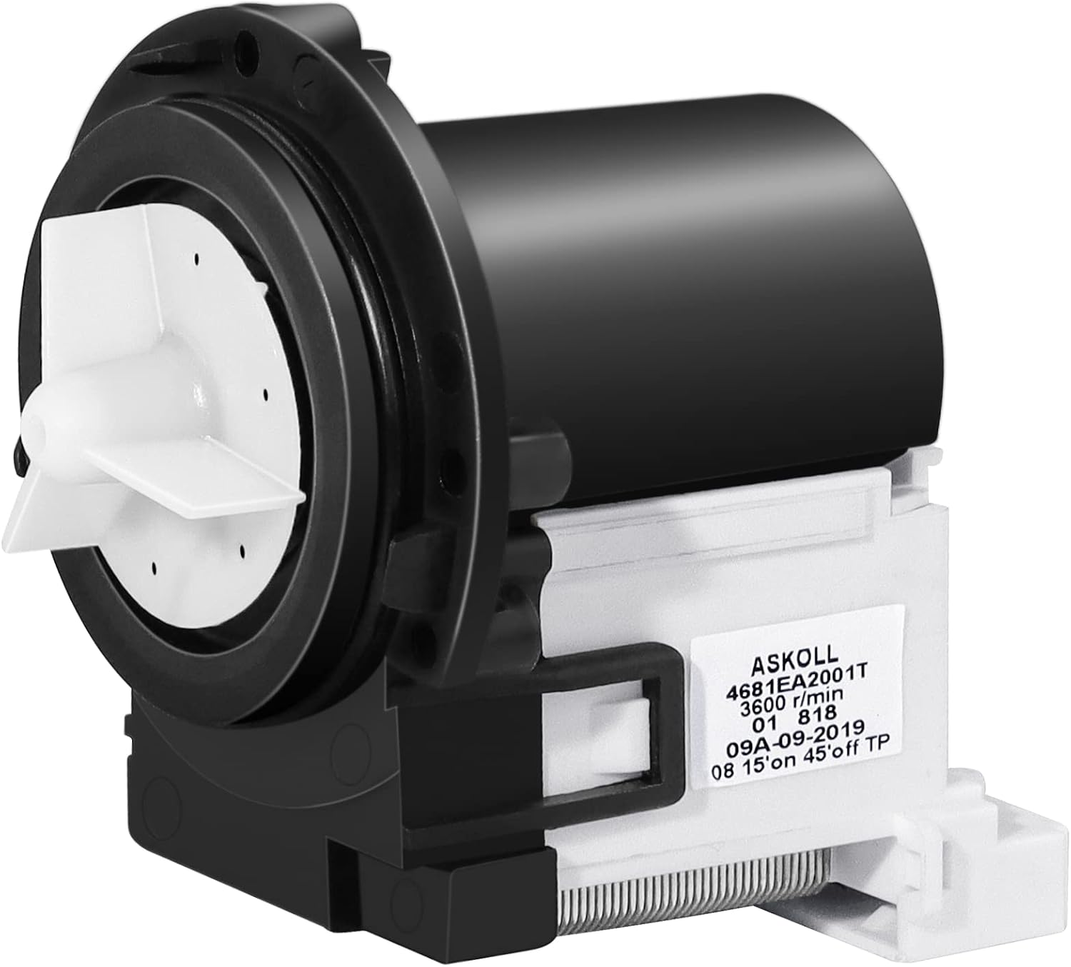 OEM 4681EA2001T Washer Drain Pump Motor - Compatible with LG & Kenmore Washers WM8000HVA WM2101HW WM2301HR WM2487HRMA MAH5500BWW WM3670HWA WM0642HW WM2077CW WM2277HS