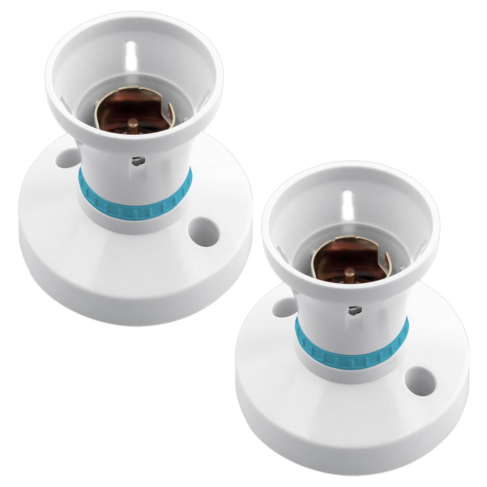 Oiieco B22 Bayonet Light Fitting - 2Pcs BC B22 Pendant Light Fitting, Bayonet Pendant Lamp Holder White Ceiling Lights Fitting for Kitchen Island Living Room Bedroom Dinning Room Lightings
