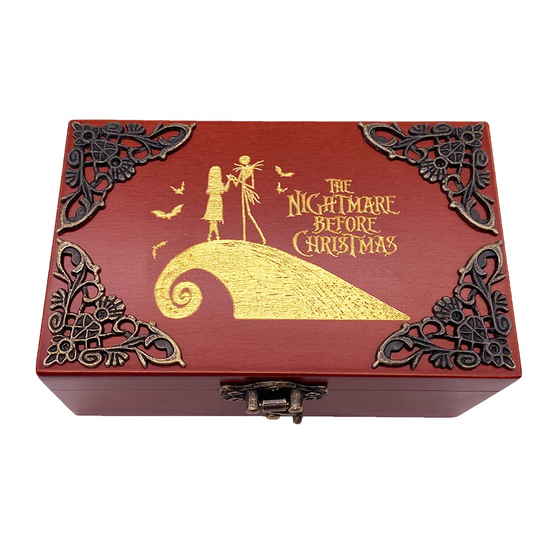 Amazon.com: Youtang Nightmare Before Christmas Jewelry Music Box with  Mirror Laser Engraved Wood Musical Box Wind up Musical Gift for Her Him  Girlfriend Boyfriend(Melody: This is Halloween, Silver Movement) : Home \u0026