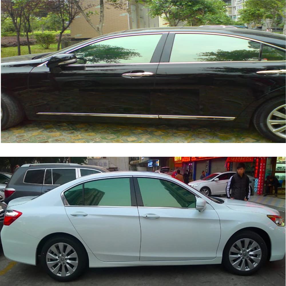 Laminas Para Tintar Lunas Coche Película de tinte de ventana lateral del automóvil verde 50*300 cm VLT 18% Protección solar Sticker Segetación de aislamiento de calor Uva Lámina LáMina Tintado De Luna