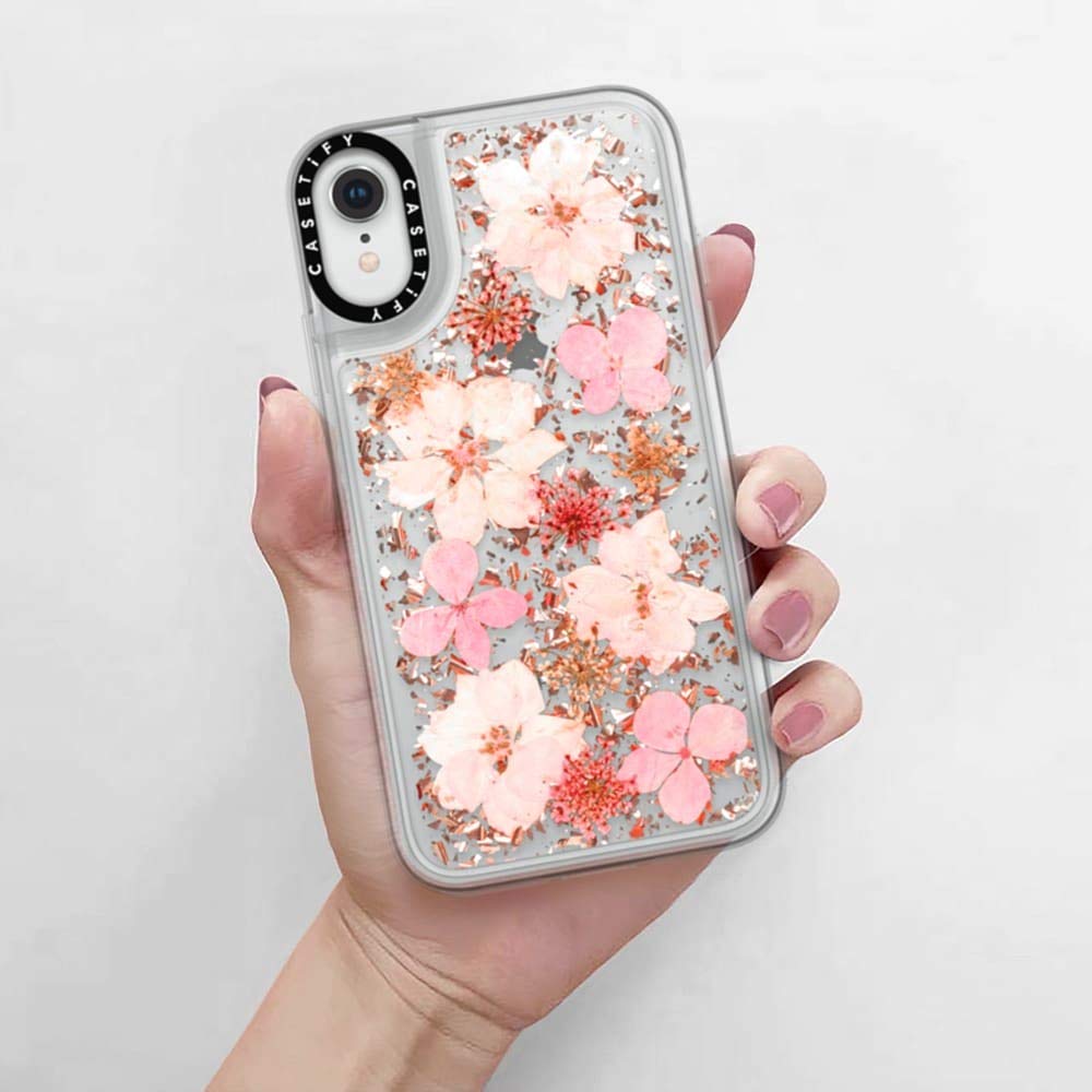 Casetify Real Flower Iphone Xr Case Pressed Dried Flowers Silver