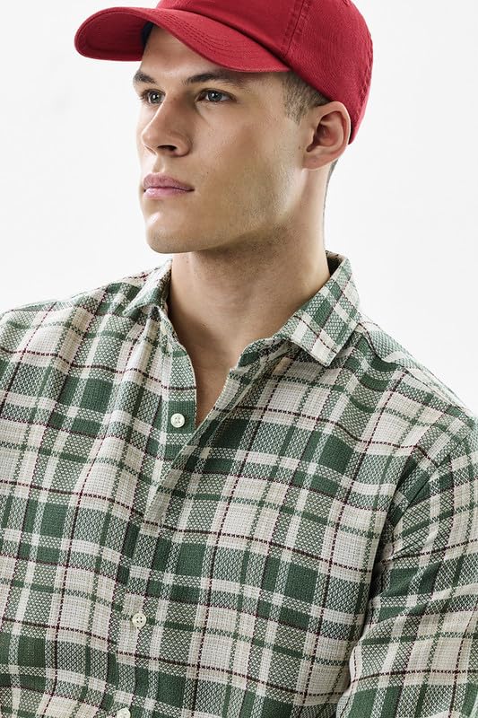 Image of SNITCH Koen Olive Checks Shirts