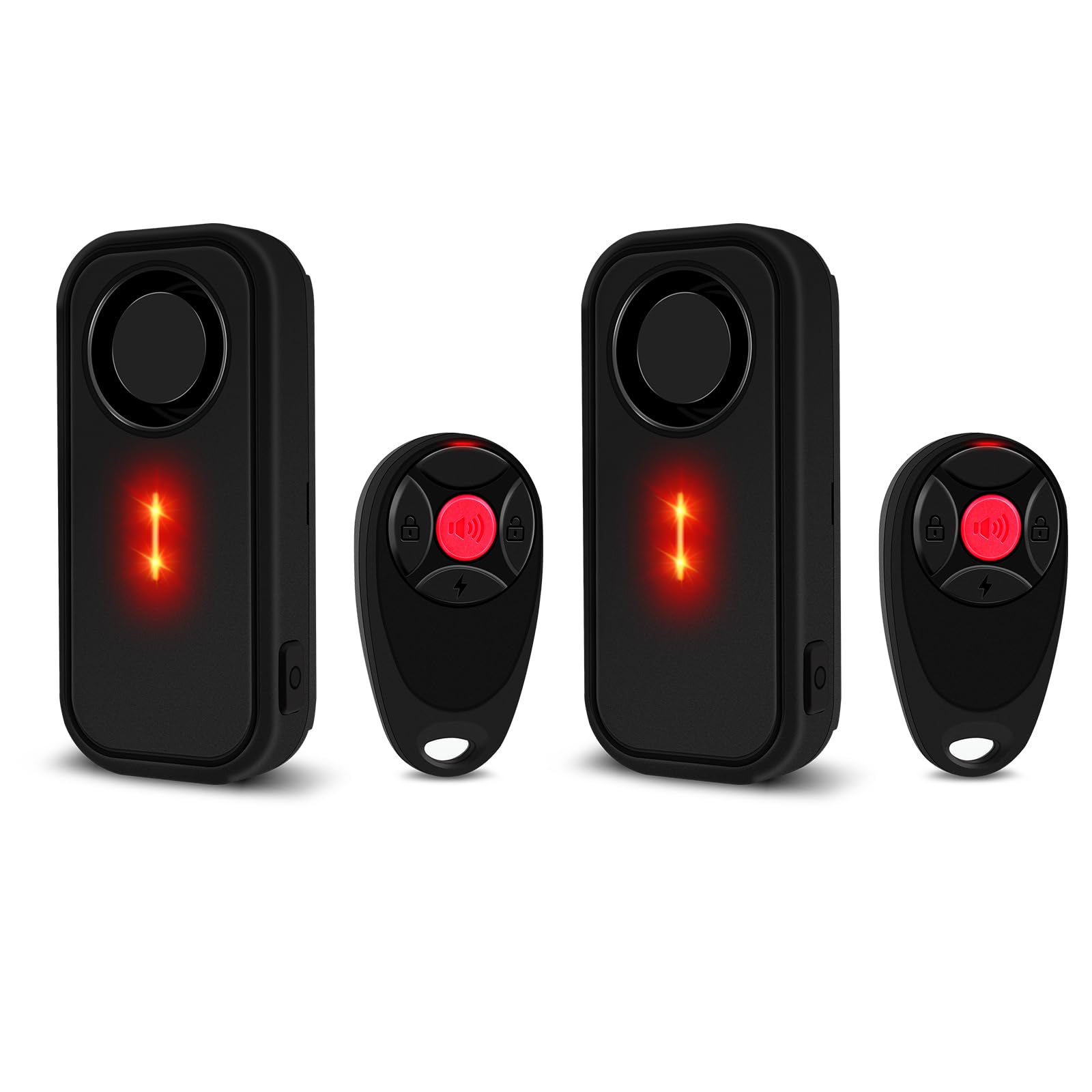 USUPERINK Bike Alarm System Anti Theft, 113dB Bike Alarm, Motion Alarms for E-Bike Motorcycle Scooter Bicycle Security Alert Vibration Warning Interior Safety Red LED Light IP66 Waterproof,2Pcs