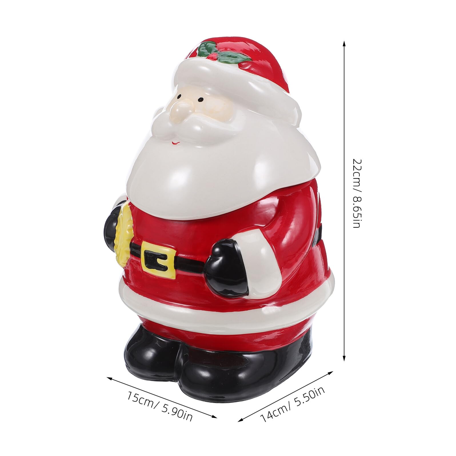 Ciieeo Barattolo Natalizio per Biscotti in Ceramica con Coperchio Ermetico Contenitore Piccolo Babbo Natale per Caramelle Dolci e Cioccolatini Decorazione da Tavolo per Feste di Natale