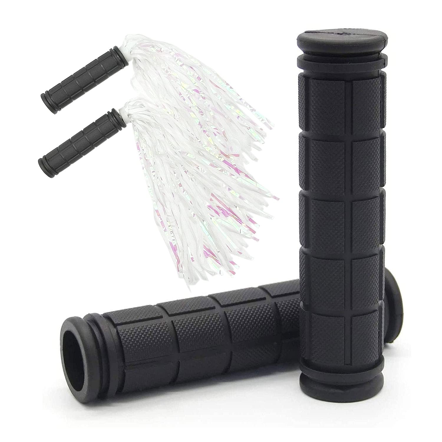Bike Handle Grips with Tassel Streamers for Girls Boys and Kids, Non-Slip Bicycle Handlebar Grips Cover for Mountain Bike, Scooters Road Bike BMX MTB Cycling Replacement Parts