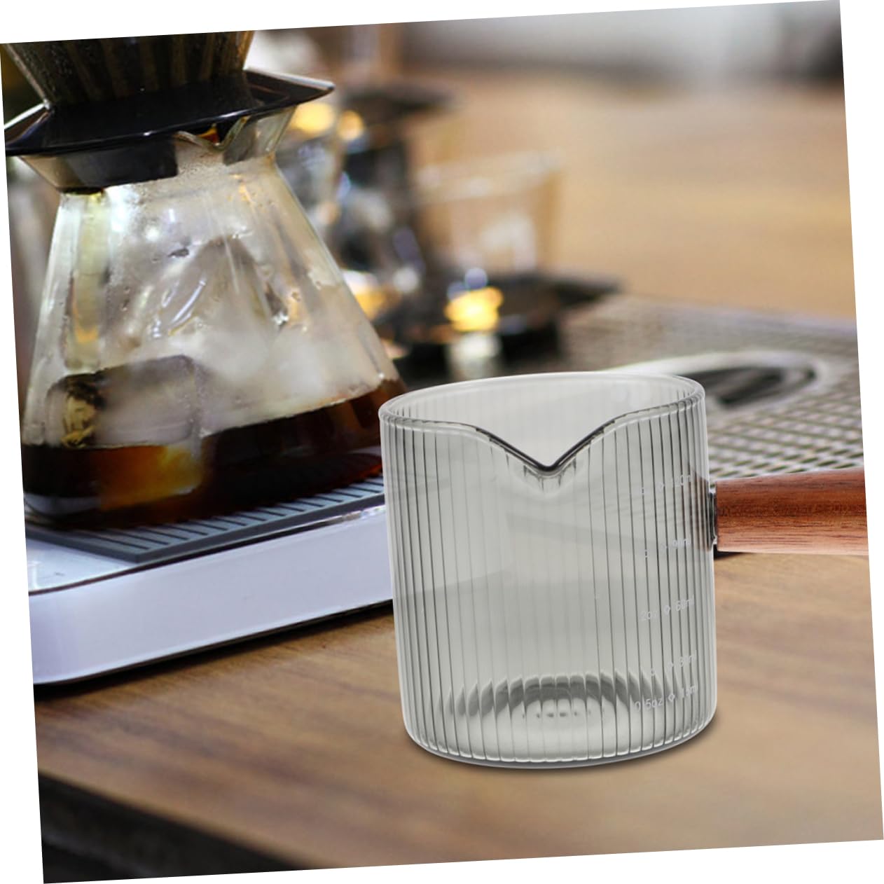 Amosfun 8 Pz tazza di latte mini caraffa per crema brocca schiumante tazza caffe tazza trasparente misurini contenitore per la crema del tazza da multifunzione