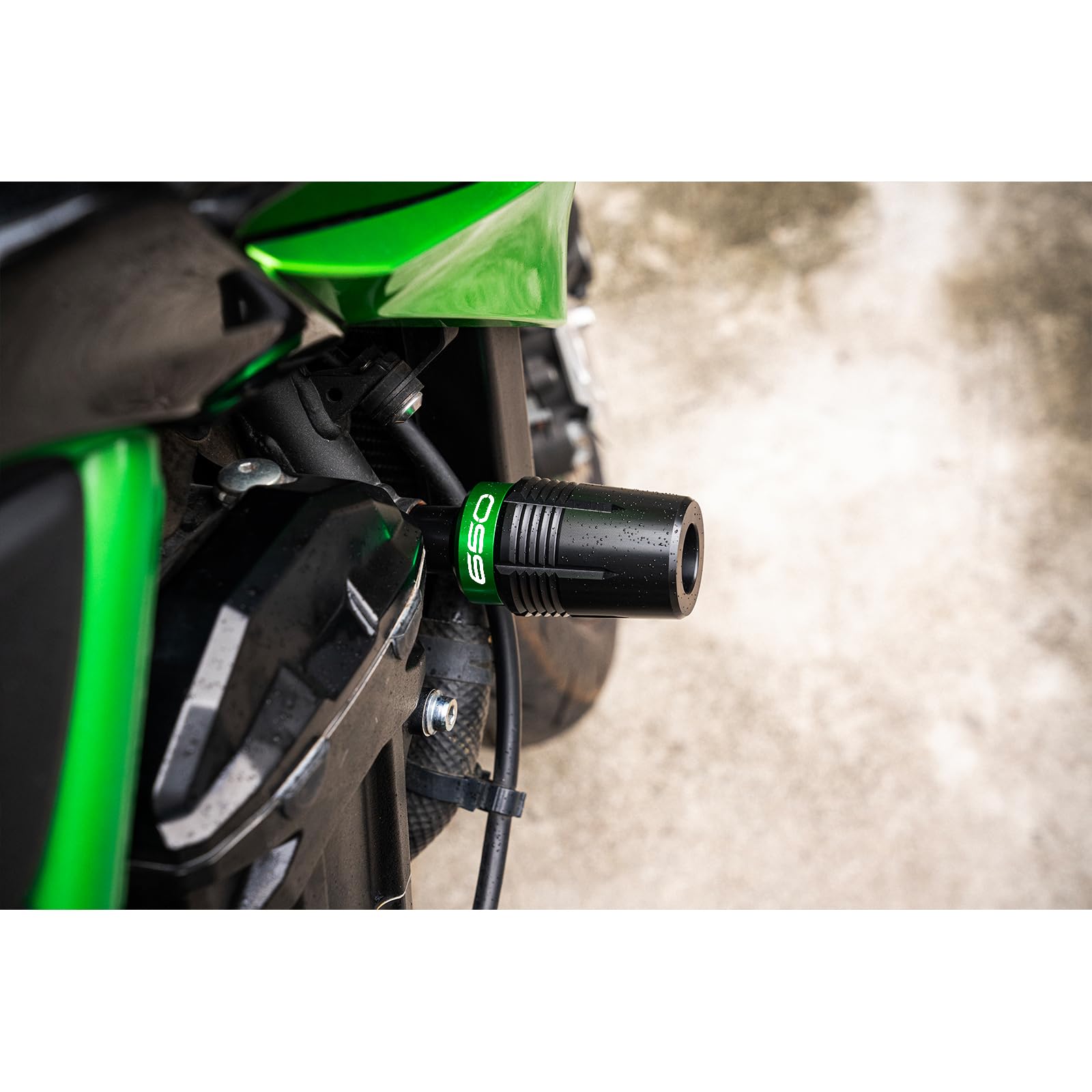 2025 Protezione Anticaduta Per Kawasaki Z650 Ninja 650 KRT Ninja650 2017-2024 Z650 RS Tamponi per moto Protezione Anticaduta Paratelaio (Verde)