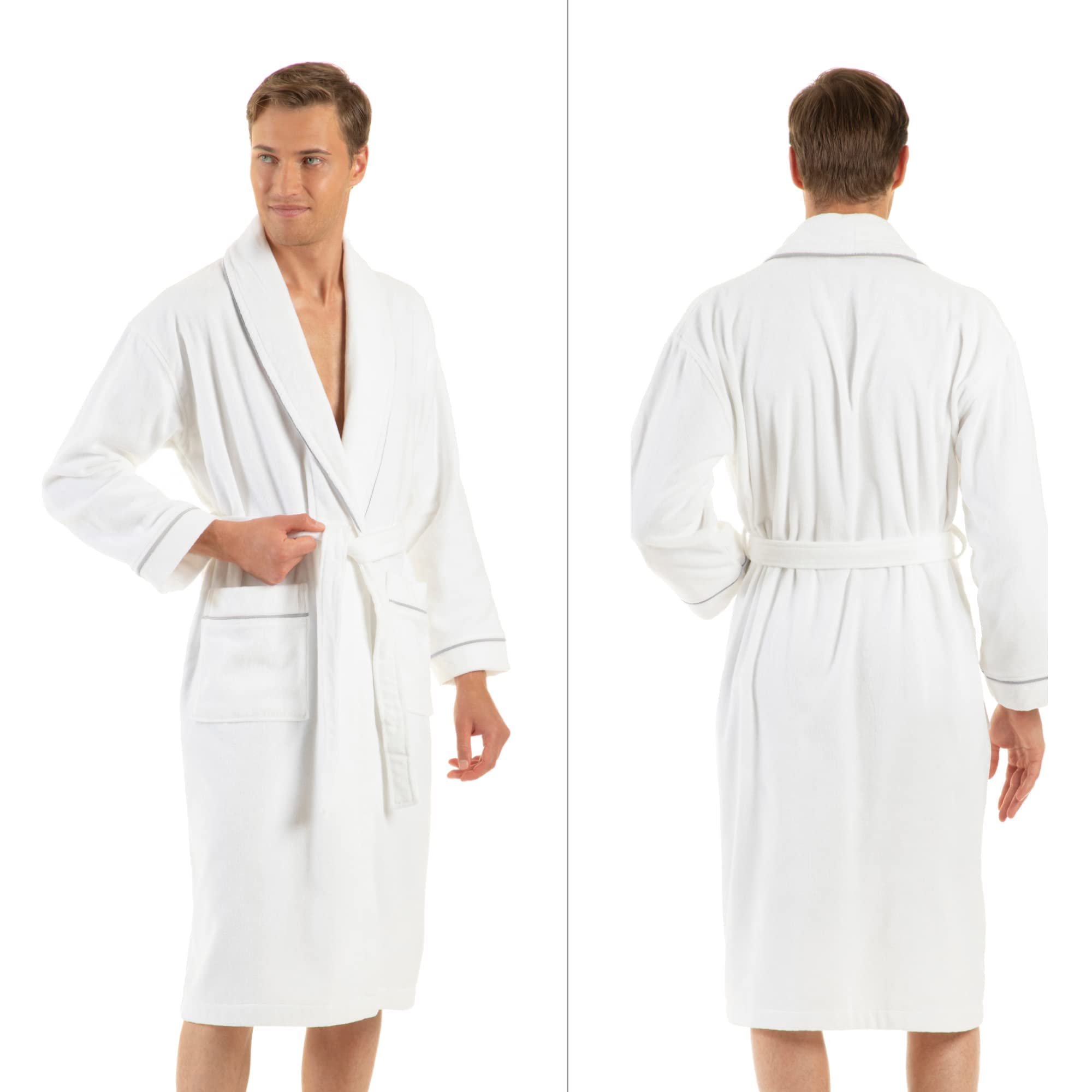 Bademantel Damen, Bademantel Herren, Unisex 100% Türkische Baumwolle Frottee Bademantel, Morgenmantel Damen, Morgenmantel Herren, Premium, 1 Stück