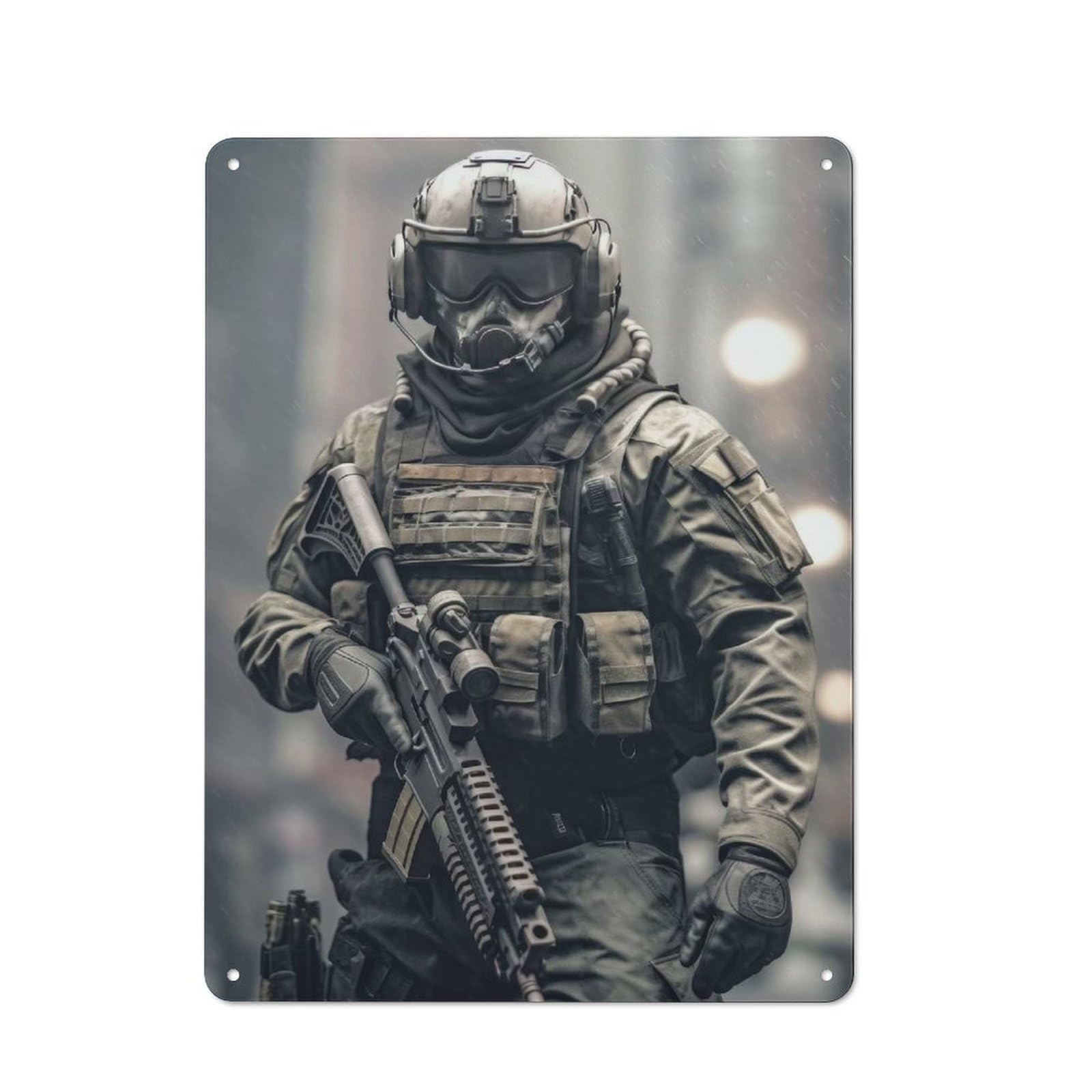 Junmoney Special Force Soldier Low Tin Wall Plaque 40X30cm With For Bar Or Restaurant, Housewarming Wall Decor For People Furnishing Bar And Restaurant