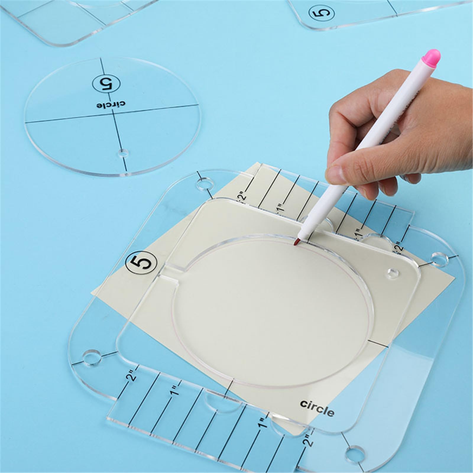 15 pezzi Frees Motion Quilting Template Righello Acrilico Quilting Righello Modello Quilting Stencil Quilting Strumento di cucito Righello