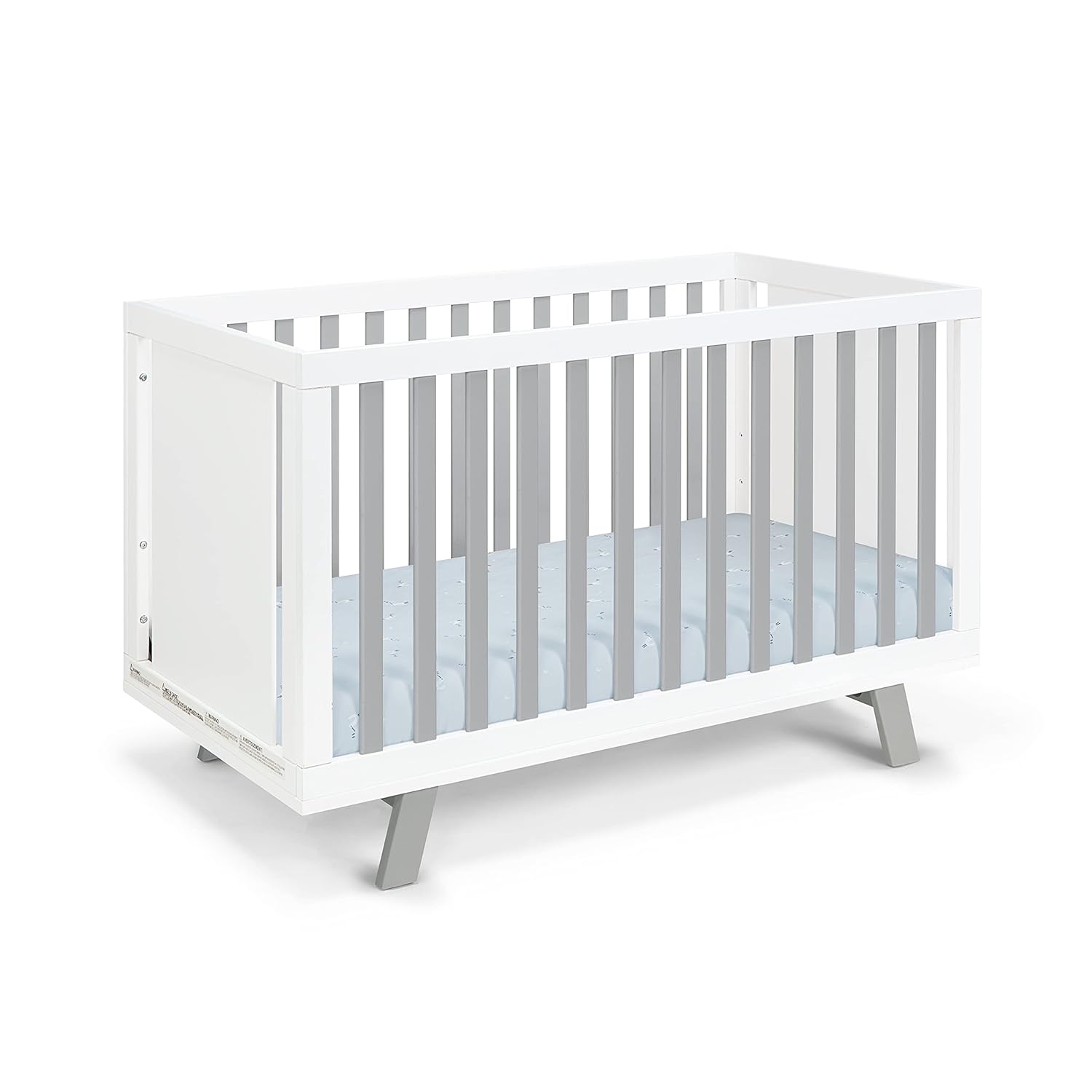 Suite Bebe Livia Convertible Baby Crib in White & Gray