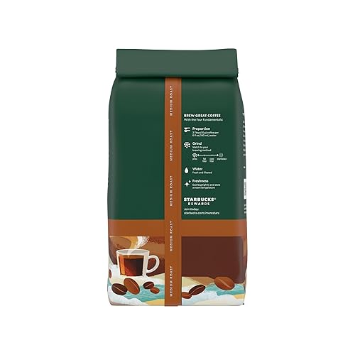 Miniatura 8 de Starbucks - Breakfast Blend - Café en grano de tueste medio, 100 % Arábica - 6 bolsas (12 onzas cada una)