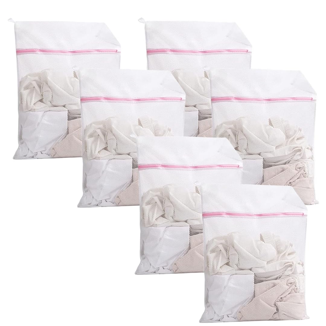 LND Gifts Mesh Bags - Wash Bag for Washing Machine, 2 Washing Nets, 40cm x 30cm & 30cm x 20cm, Zip Up Trainer Wash Bag - Durable Washing Bags for Laundry