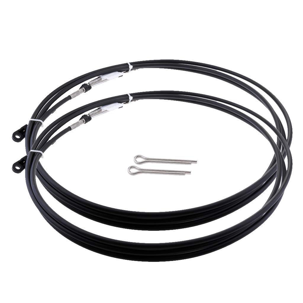 2pcs 13ft Câble De Commande D'accélérateur De Moteur Hors-Bord De Bateau pour Yamaha Hors-Bord
