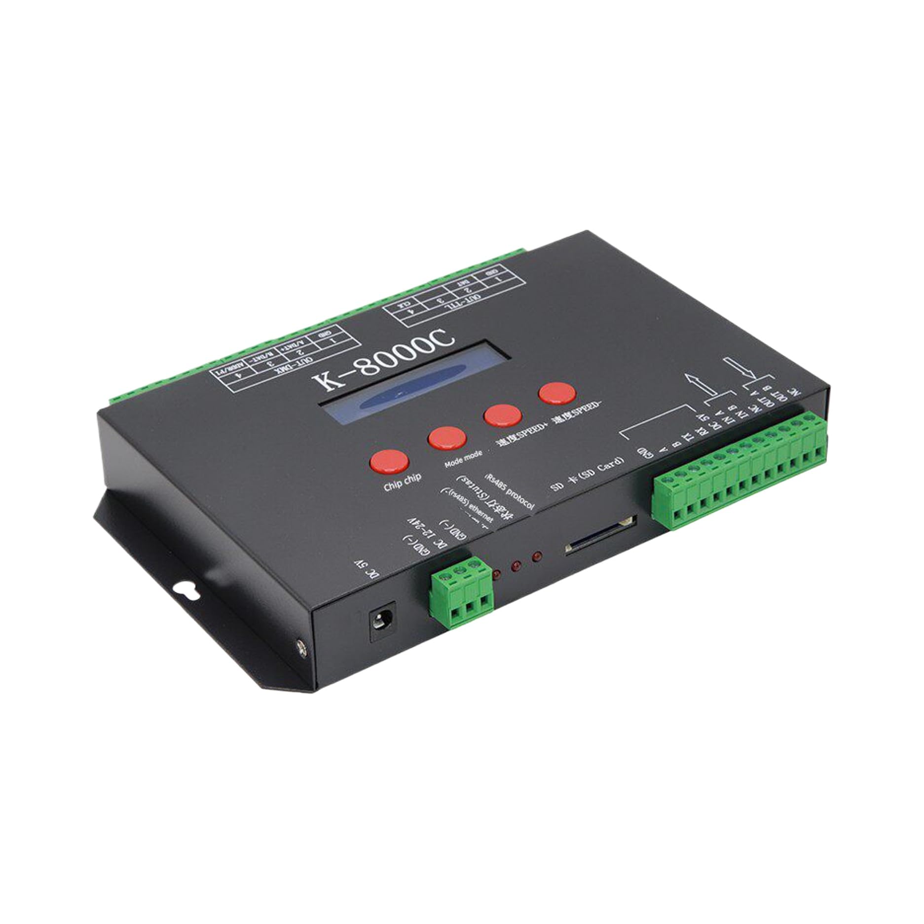 Contrôleur de bande LED programmable à 8 canaux avec carte SD et module RS485 pour code couleur - 2
