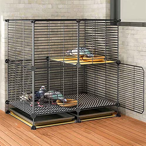 beaka Cage Pigeon IntéRieur/Exterieur, Cage À Perroquet Cage À Volaille Parc Enclos Oiseau Poulailler Parc Métallique pour Petits Animaux, Plateau...