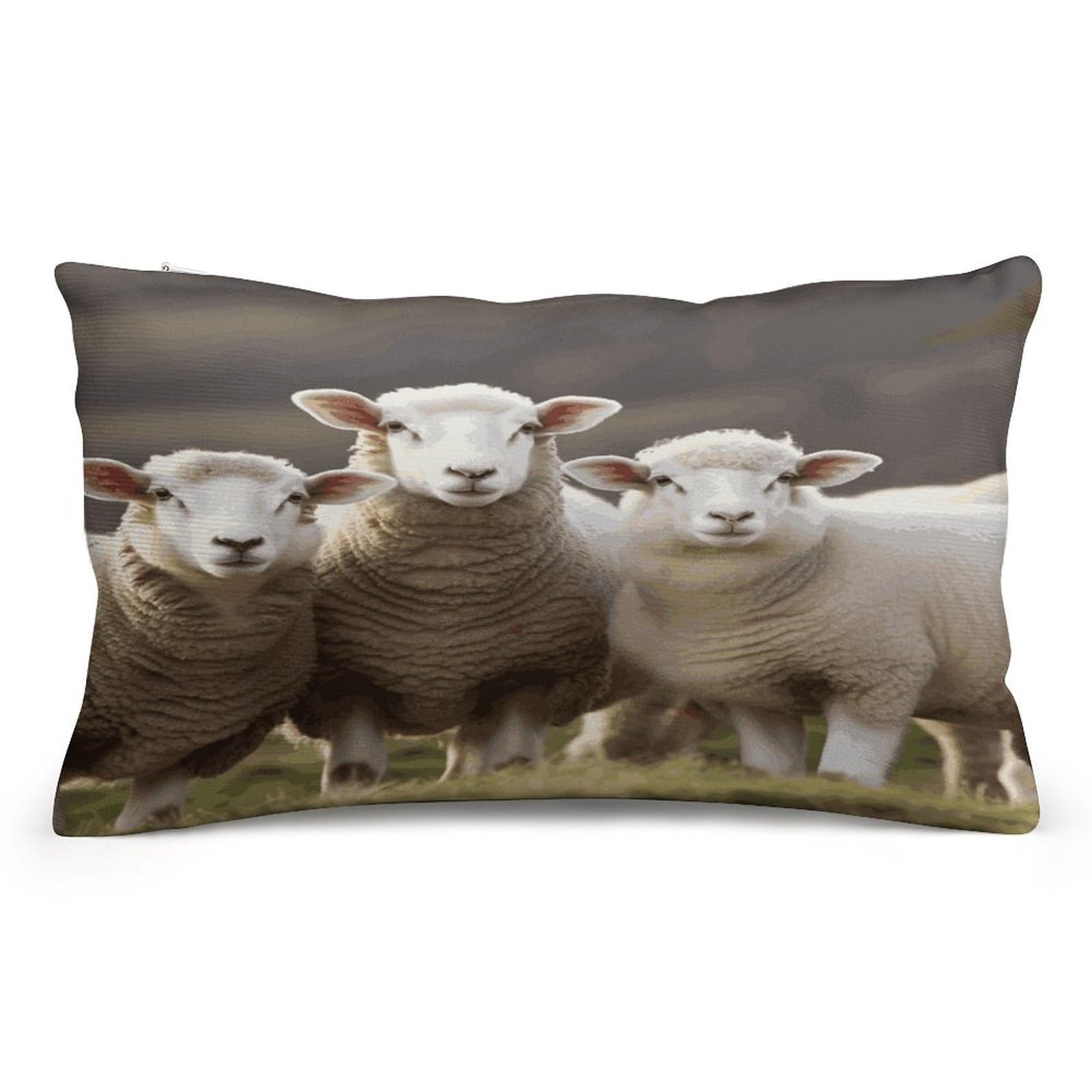 Wsoihfec Style Sheep And Lambs Throw Pillow Covers Decorative, Pillow Cases Soft Plush, Modern Farmhouse Boho Cushion Cover For Bed Couch Sofa Living Room Spring Decor8 X12