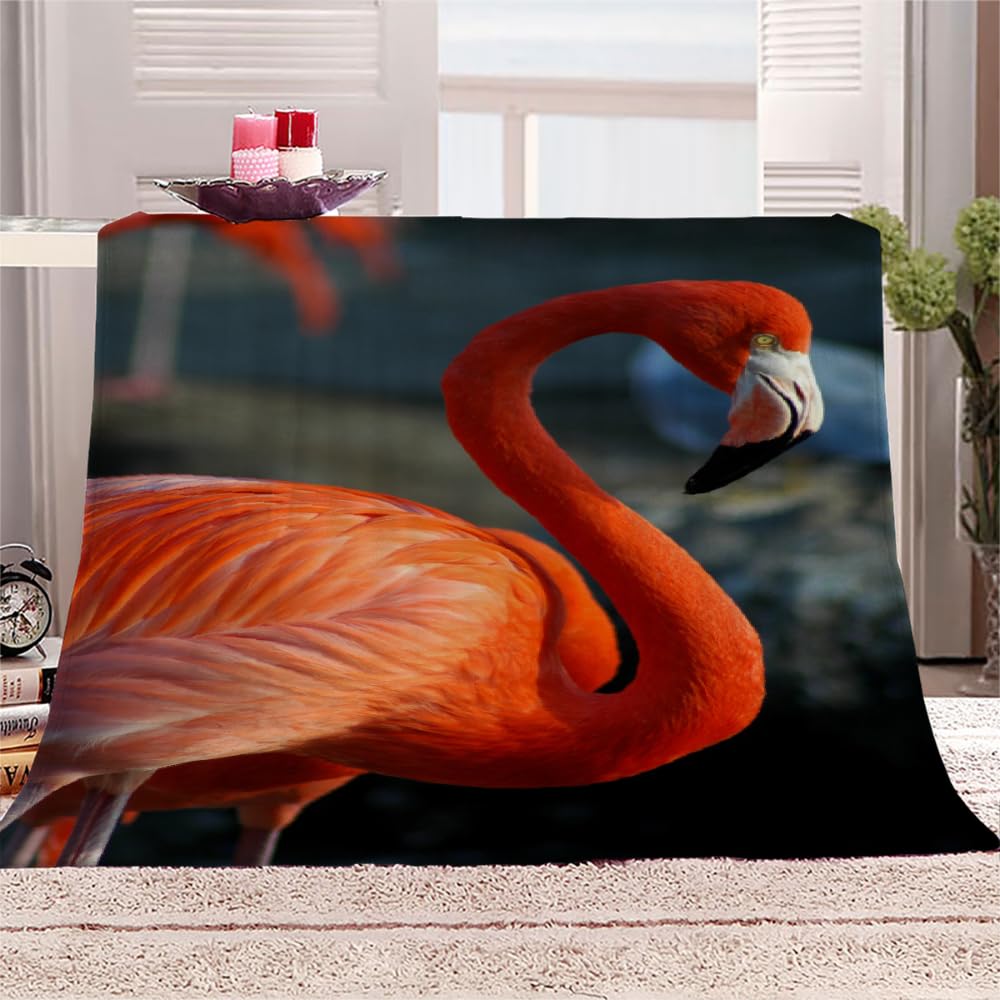 Couverture Polaire Flanelle Flamingo 150X200 Couverture Polaire Epaisse Hiver Chaude,Couverture Lit Jete De Canape 1 Personnes,Grand Chaud Et Doux,B4