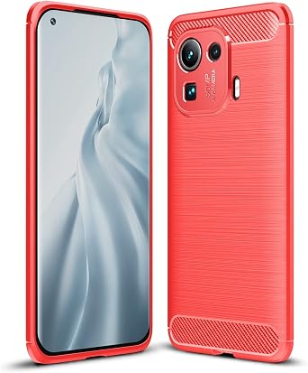 Case Compatible with Xiaomi Mi 11T Case, Compatible with Xiaomi Mi 11T Pro Case, Carbon Fiber Texture Design Cover Shock Absorption Case Made for Xiaomi Mi 11T/ 11T Pro 2021 Red