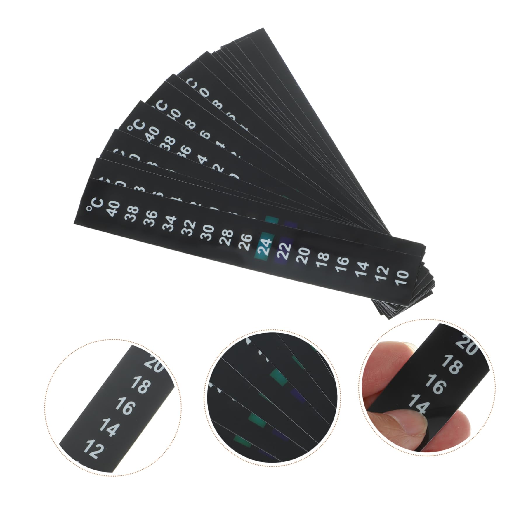 BESPORTBLE Fish Tank Thermometer Strip 15pcs Special Thermometer Stickers Colorful Liquid Crystal 10-40? Random Color