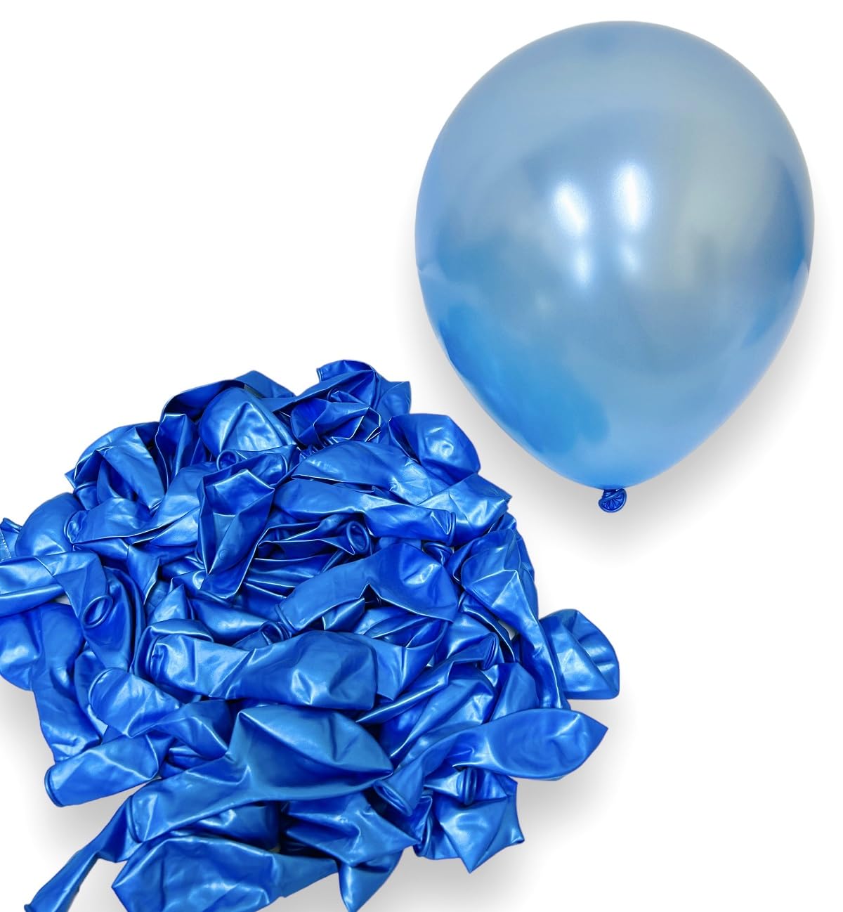 Blue Balloons Metallic Quality 80Pcs Natural Rubber Latex 12inch Helium Balloons PartyFun(PFMetallic LightBlue80Pcs)