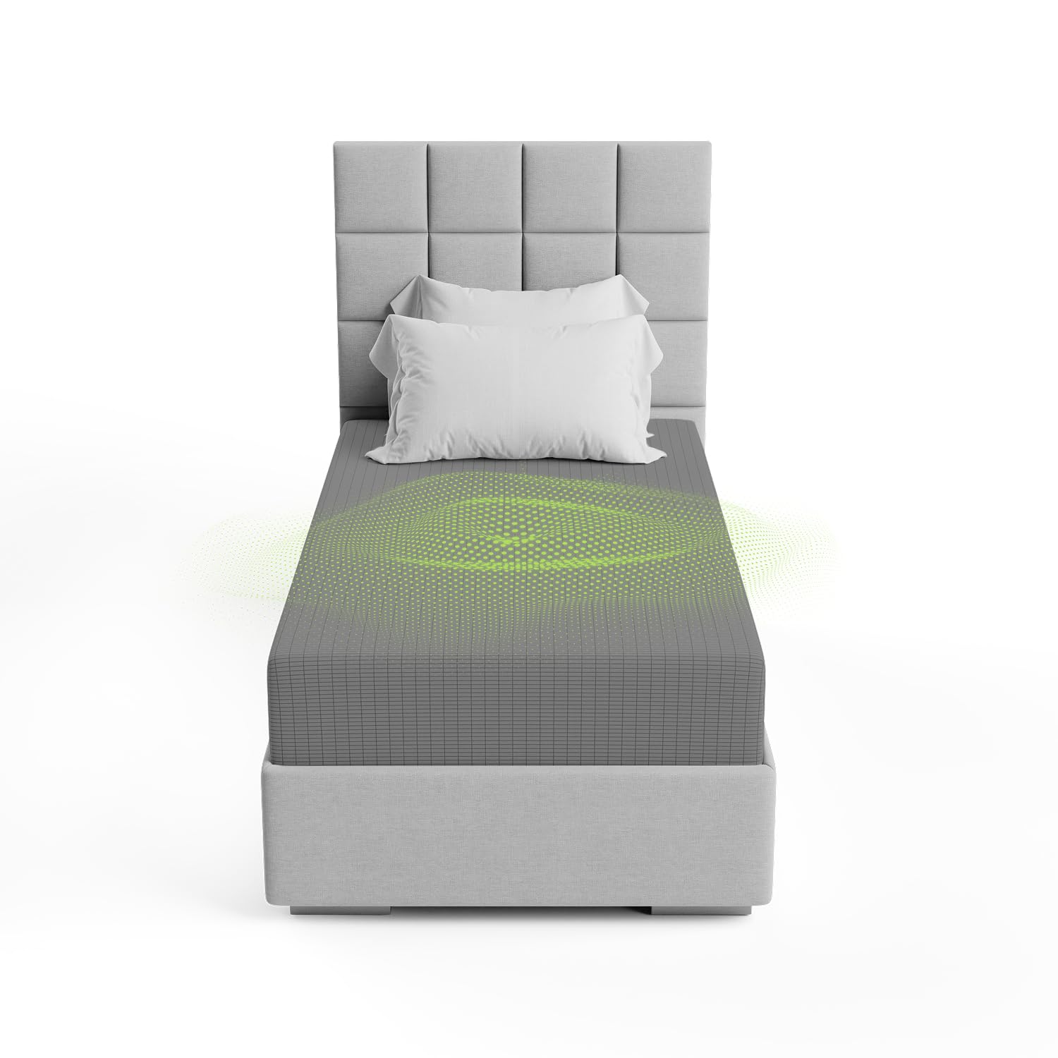 The Grounding Co. Fitted Terra Grounding Sheets Twin XL Size – Premium Organic Cotton Earthing Sheet with Silver-Infused Threads– for Sleep, Recovery &amp; Wellness - Gray