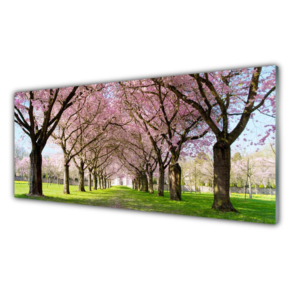 Impression sur verre acrylique 125x50cm Tulup tableau mural design nature arbres