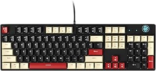 MageGee Mechanical Gaming Keyboard MK-Armor LED Rainbow Backlit and Wired USB 104 Keys Keyboard with Blue Switches, for Windows PC Laptop Game(White&Black)………