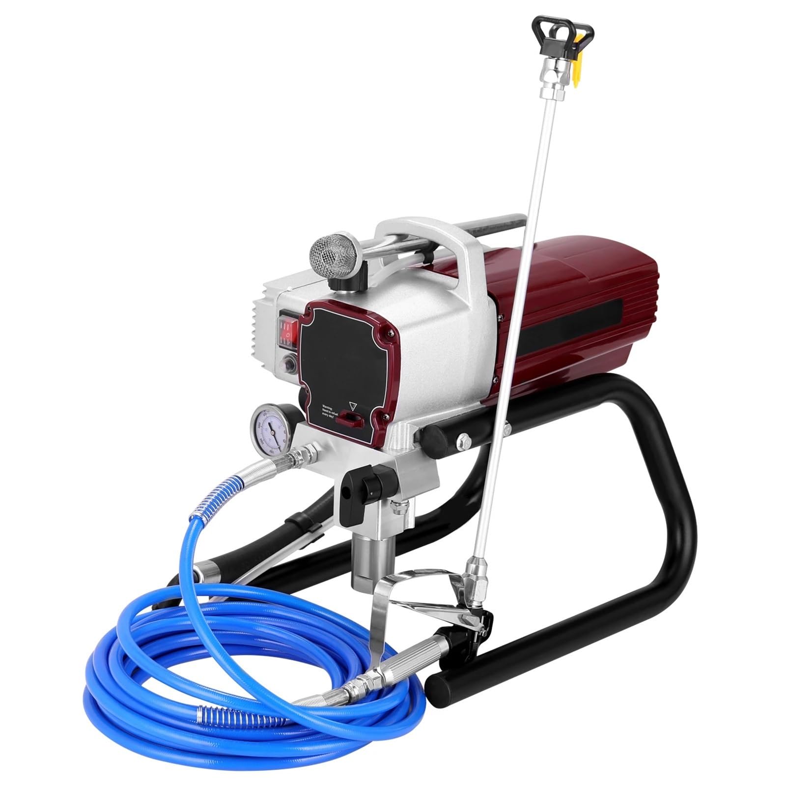 Pistola de pintura eléctrica profesional sin aire de alta presión de 1800 W con alimentación interna.