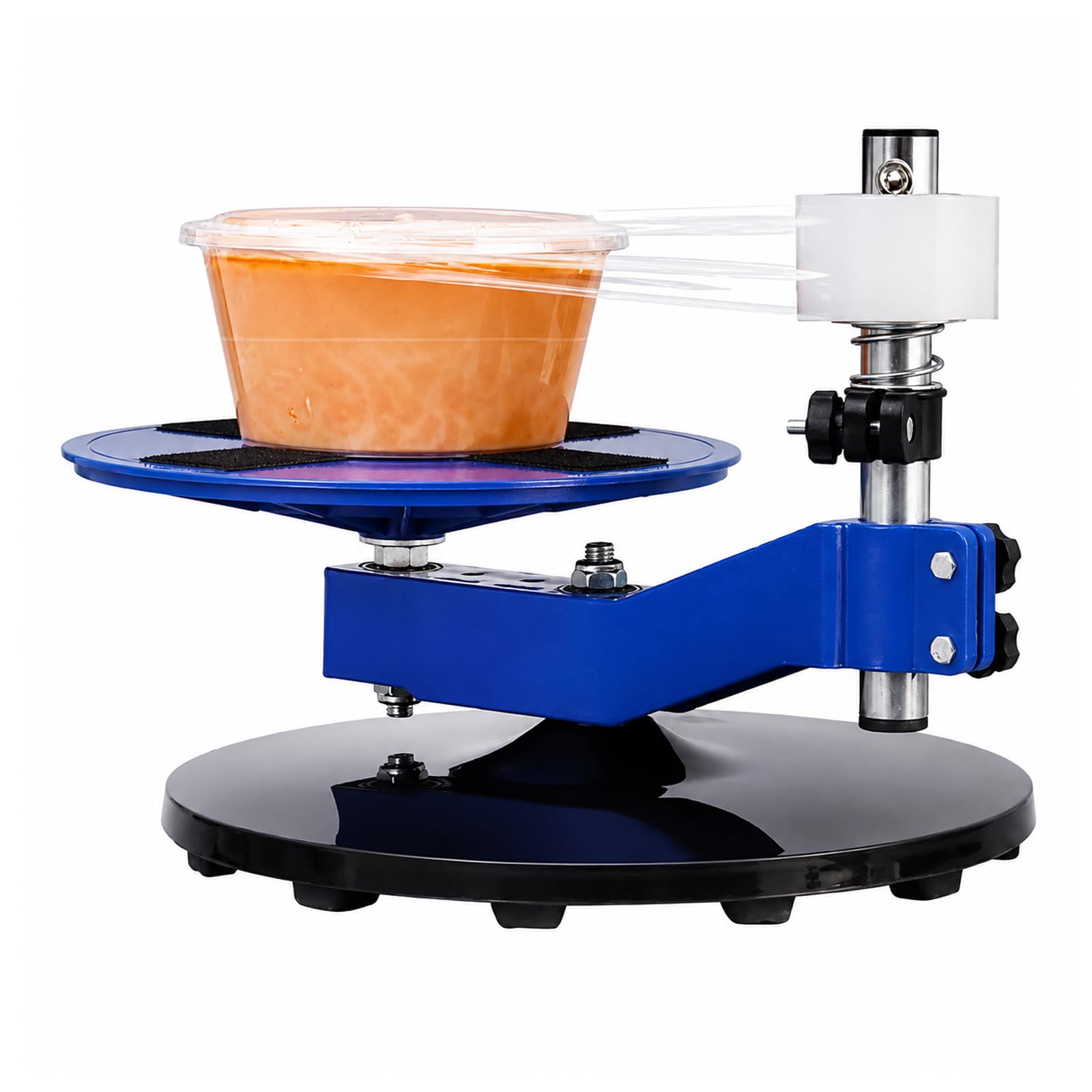 QYLTTDM Film Wrapping Machine Film Wrapper, Lunch Box Wrapping Machine, Height Adjustable & 360° Rotating, Food Film Sealer, For Round Containers 6-12 Cm, Commercial Use