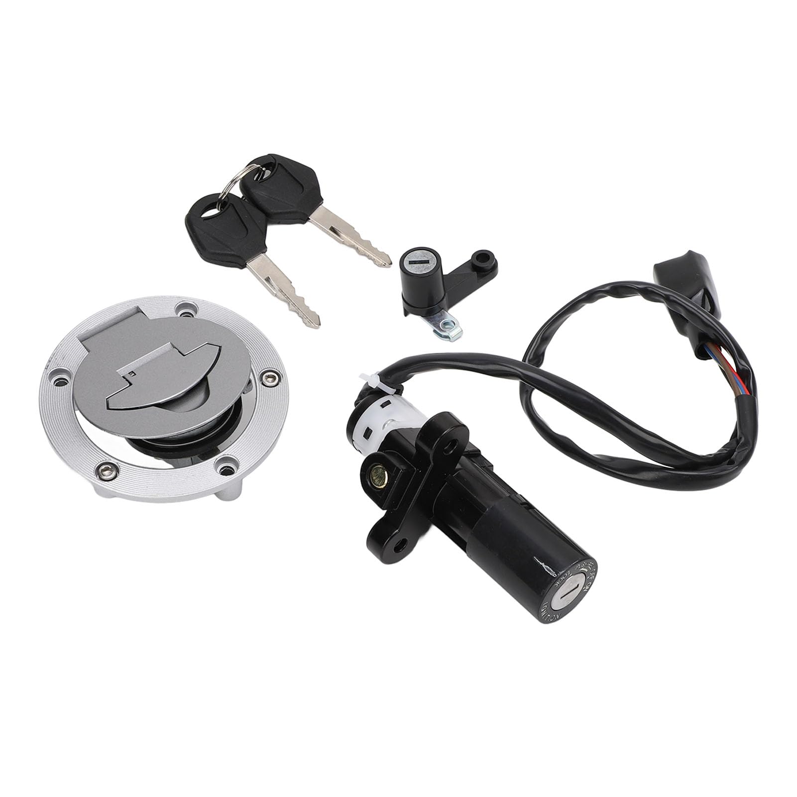 Cerradura del Interruptor de Encendido con Juego de Llaves, Kit de Bloqueo del Interruptor de Encendido Tapa del Tanque de Combustible Cerradura de Seguridad del Casco Aleación