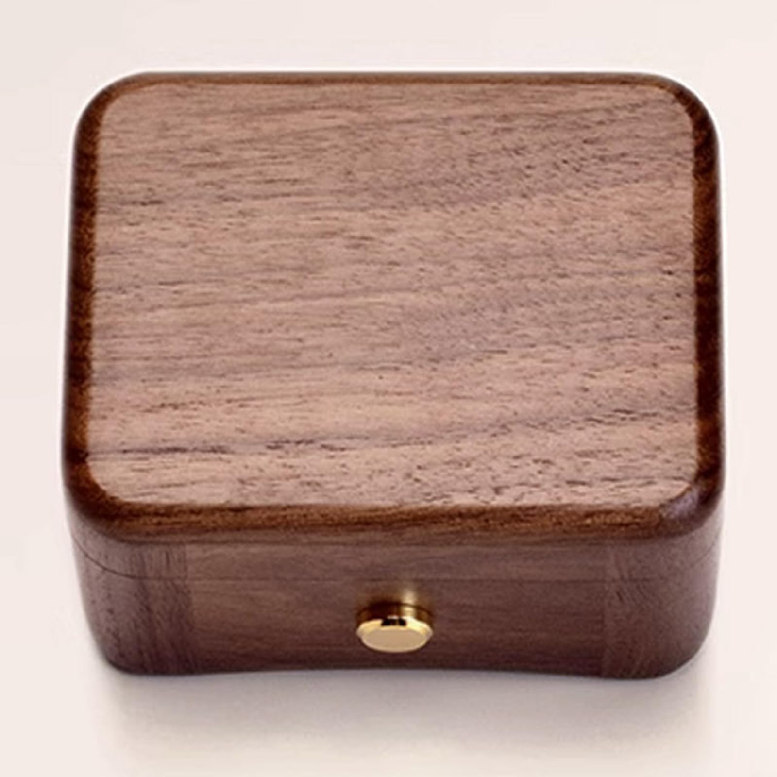 SOFTALK Quadratische Vintage-Musikboxen mit personalisierbarem Fotoetui für Geschenke für Weihnachten, Geburtstag und Valentinstag (21 Noten, Premium-Fotos, Walnussholz, Melode: Schloss im Himmel)