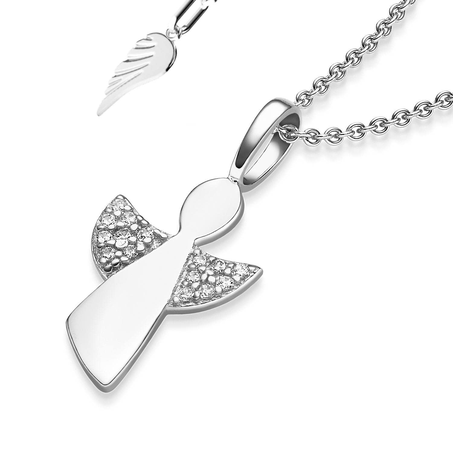 Geschenke zur Einschulung Mädchen, Schutzengel Kette Silber 925 Schulanfang | Engel-Anhänger Halskette, Geschenk zum ersten Schultag, Schultüte Inhalt Füllung Schulanfänger Schulkind, Kinder-Schmuck
