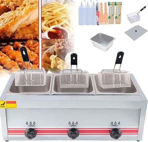 Friteuse à Gaz GPL En Acier Inoxydable Commerciale, Profe… - 1