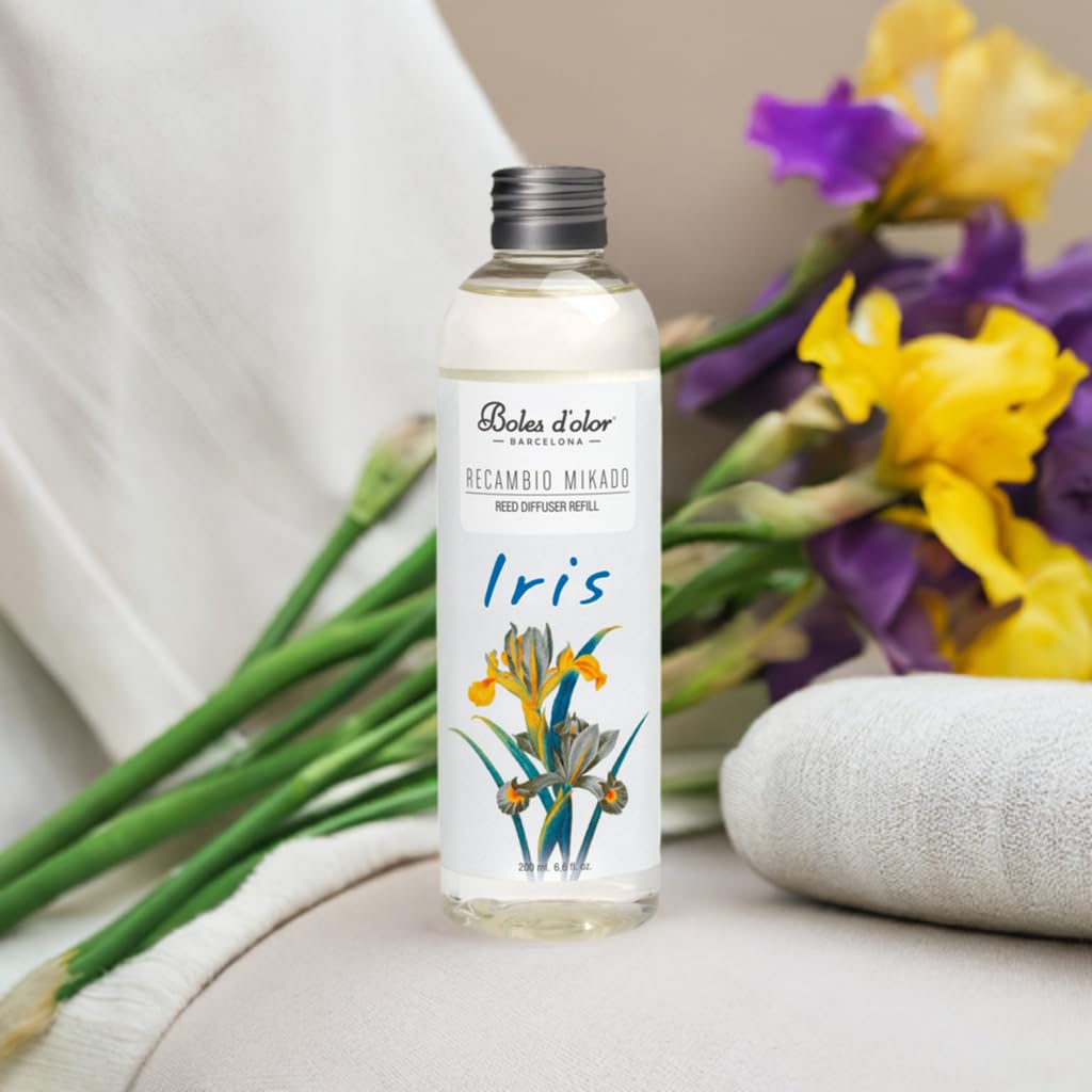 Boles d'olor Recambio Mikado Ambientador Difusor de Perfume para Hogar Iris 200 ml.