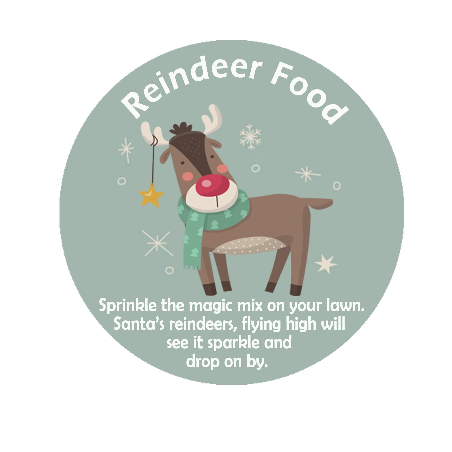 Treasured Forever Reindeer Food Christmas Stickers - Santa's Magic Key, Magic Snowman Poop - Christmas Eve Box - Christmas Labels/Stickers (Reindeer Food)